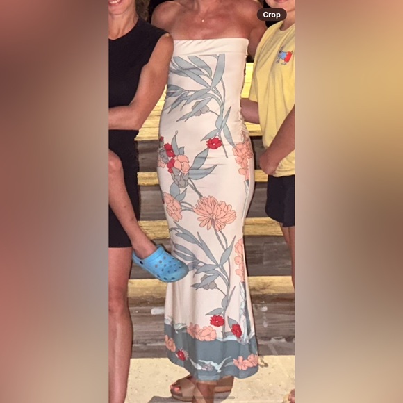 STRAPLESS FLORAL DRESS - Picture 4 of 4